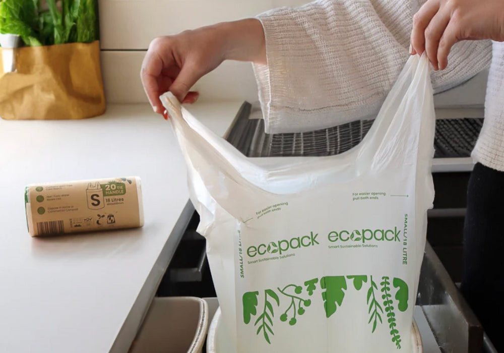 bin bag size guide — width and length formula diagram