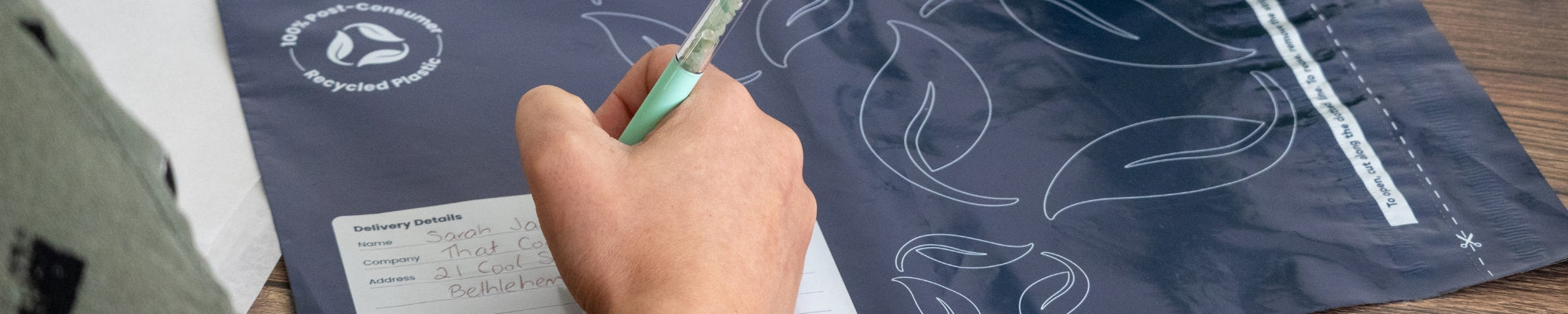 Recycled plastic courier bags