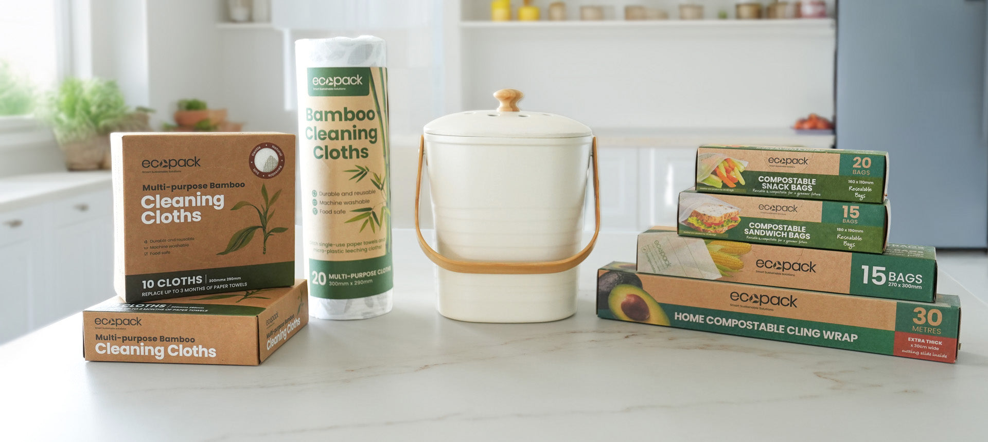 Pack of 15 Biodegradable compostable resealable bags for sandwich Ecopack Australia