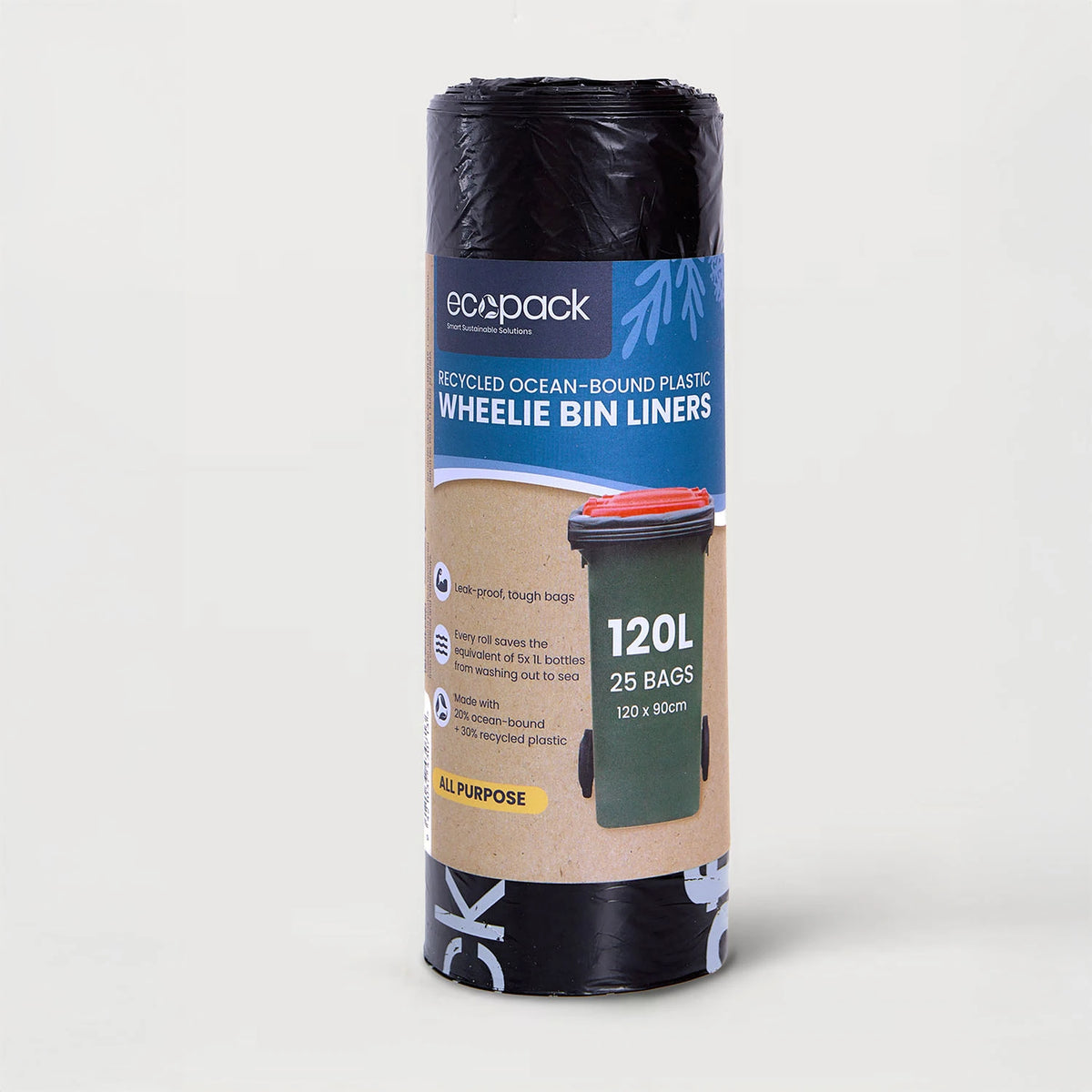 Ecopack 120L Recycled Garbage Bags- All Purpose 