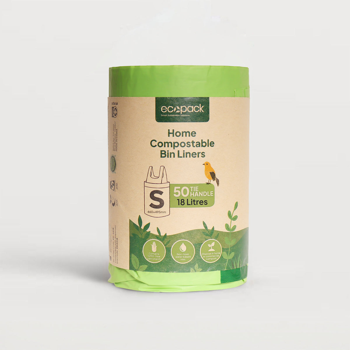 Ecopack 18L Compostable Bin Liners – Dispenser Box Refill (50 Bags)