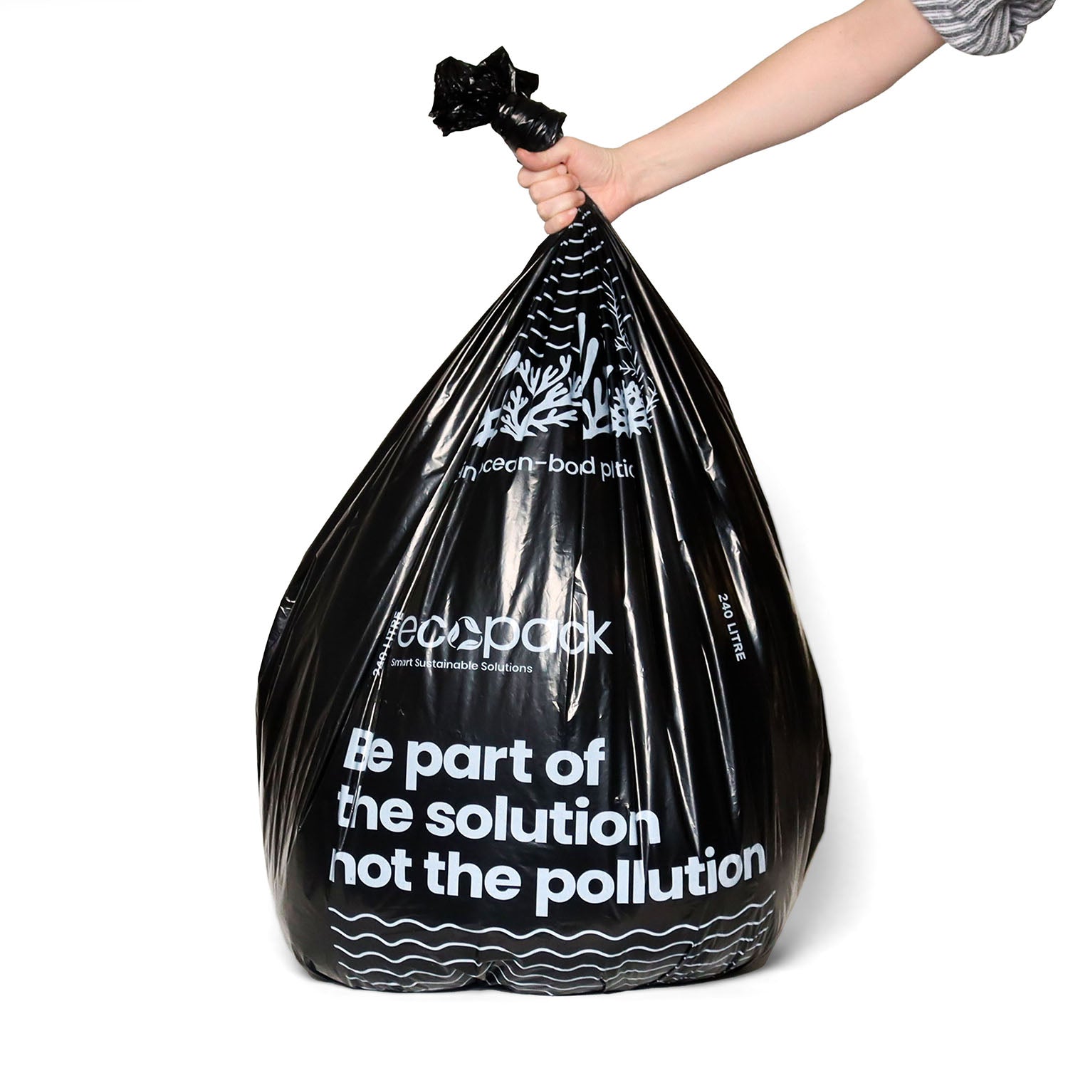Ecopack 240L Black Wheelie Recycled Plastic Bin Liner Bag