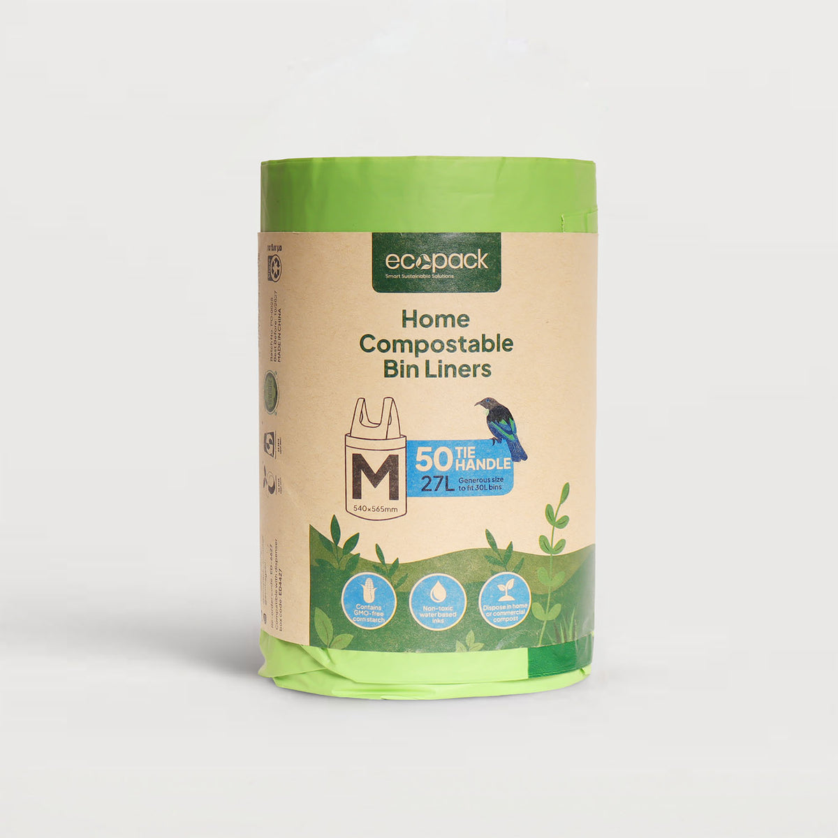 Ecopack 27L Compostable Bin Liners – Dispenser Box Refill (50 Bags)