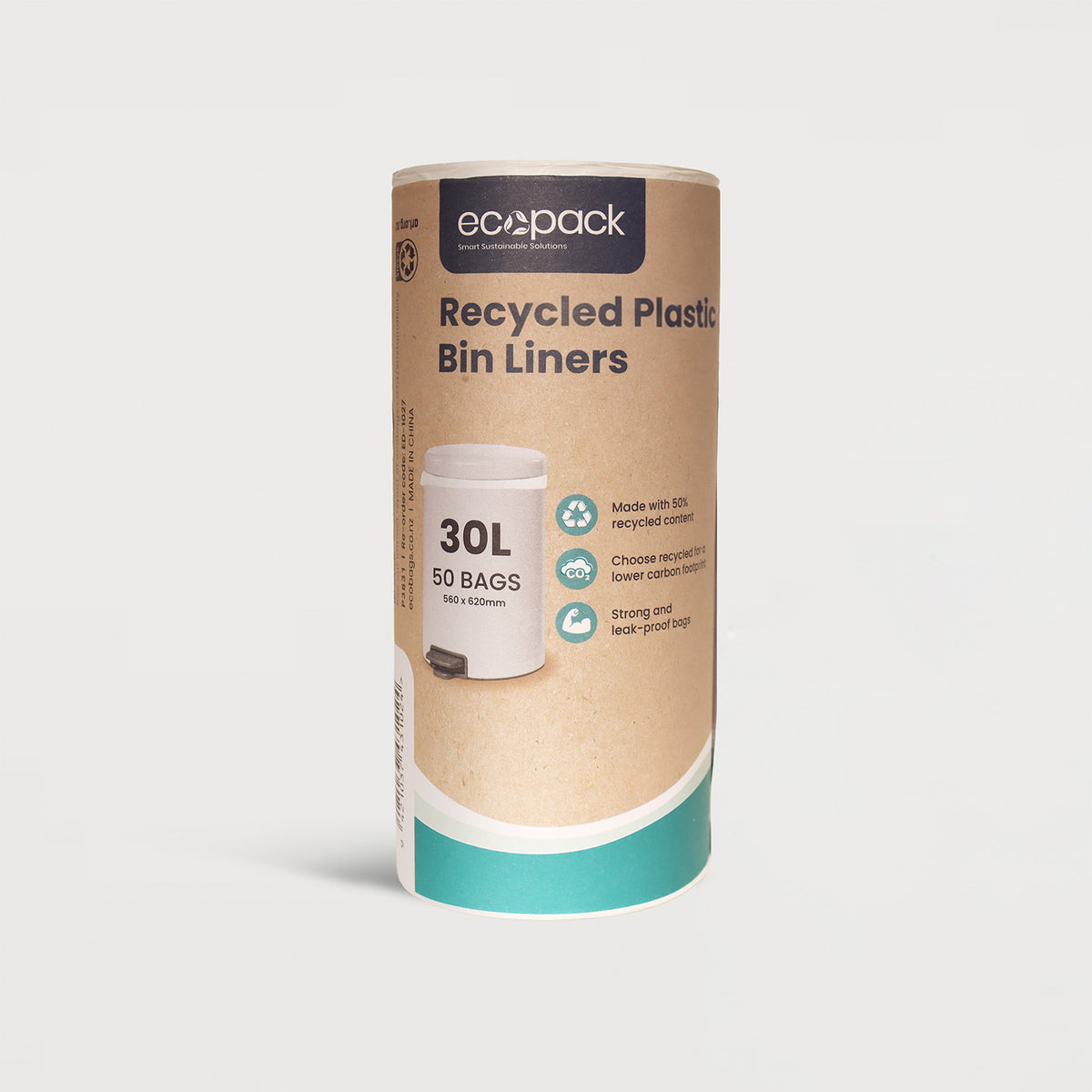 Ecopack 30L Medium Recycled Plastic Bin Liners