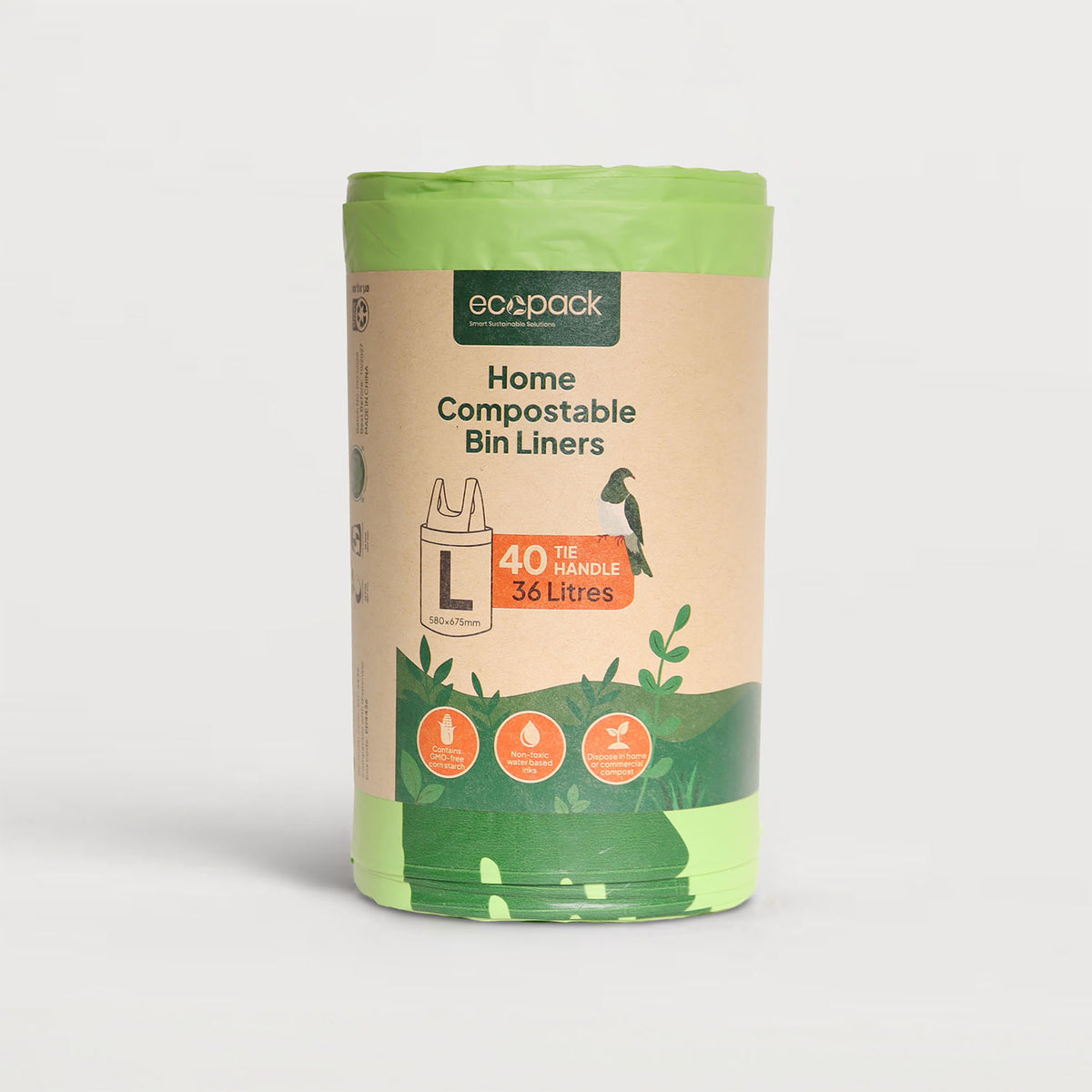 Ecopack 36L Compostable Bin Liners – Dispenser Box Refill (40 Bags)