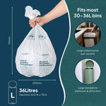 Ecopack 36L Recycled Plastic Bin Liners Size