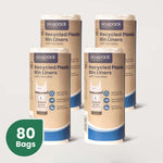 Ecopack 36L Large Recycled Plastic Bin Liners with Tie Handles 4 Rolls Bundle