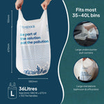 Ecopack 36L Recycled Plastic Bin Liners with Handle Bag Size