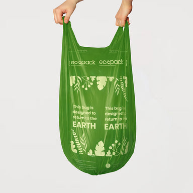 Ecopack 60L Compostable Bin Liners with Tie Handle Bag