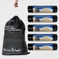 Ecopack 70L XL Recycled Plastic Garbage Bags (5 Roll/50 Bags)