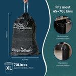 Ecopack 70L XL Recycled Plastic Garbage Bags Size