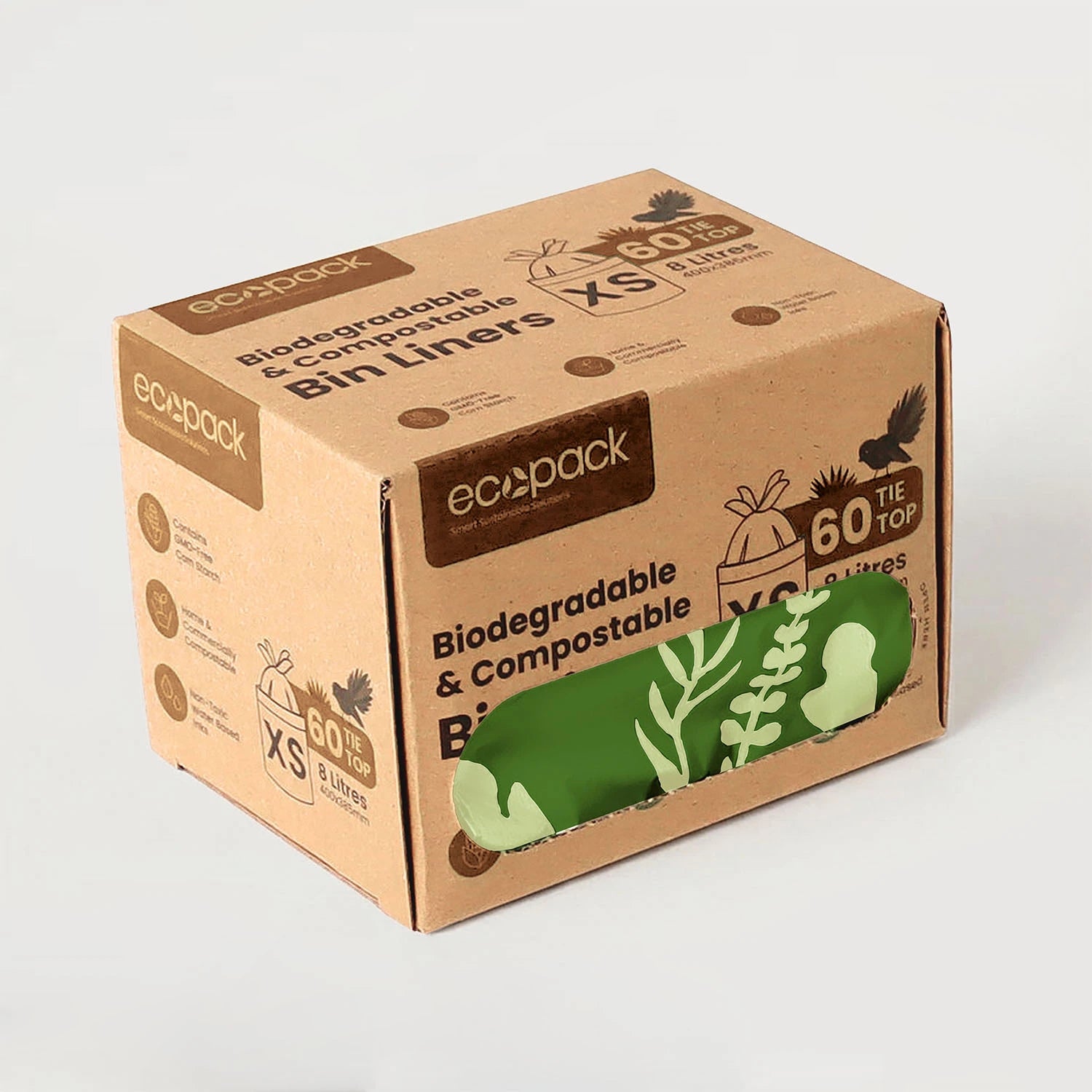 Ecopack 8L Compostable Bin Liners Dispenser Box