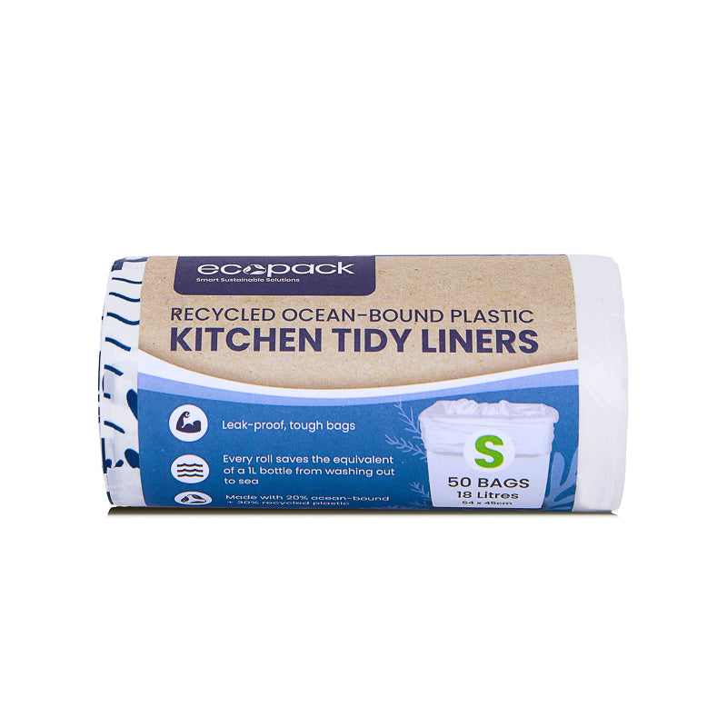 18L Ocean-Bound Recycled Plastic Kitchen Small Bin Liners - Carton of 1000 (Roll)