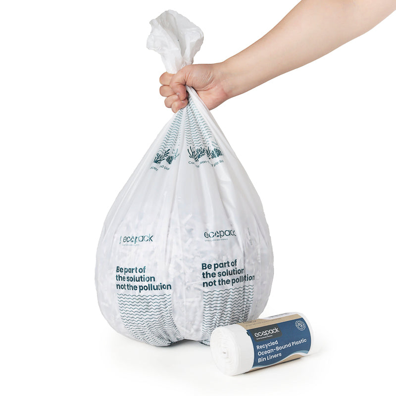 Hand holding 36L Recycled Plastic Bag