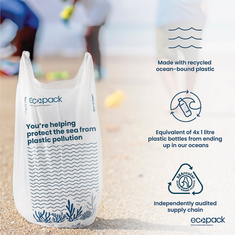 36L Large Ocean-Bound Recycled Plastic  Bin Liners-Medium Duty