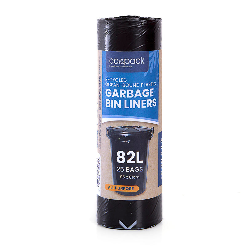 82L Ocean-Bound Recycled Plastic  Bin Liner/ Garbage Bag (Roll) - All Purpose Carton of 250