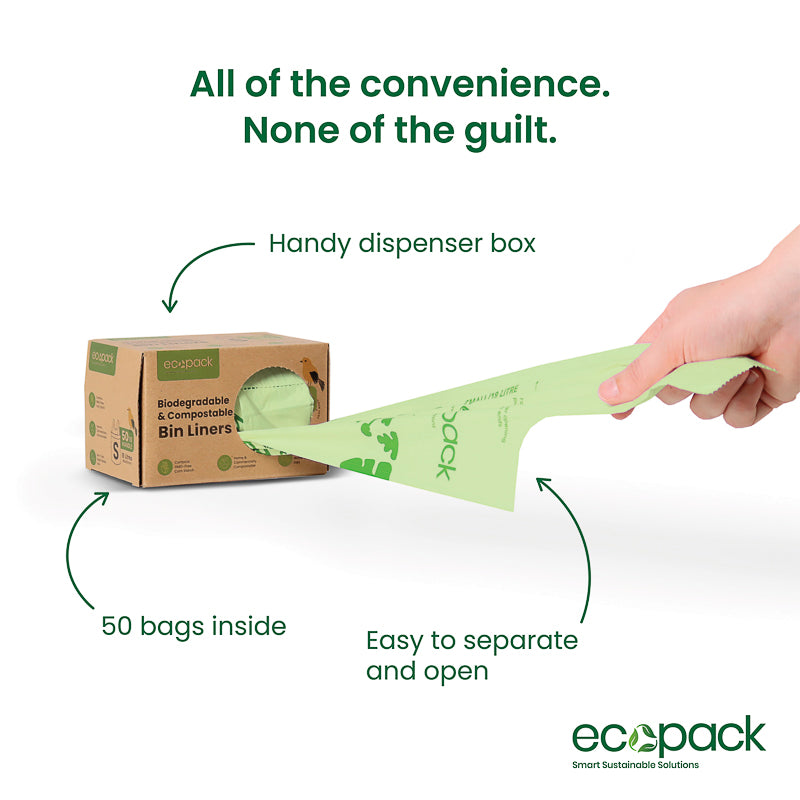 Ecopack Box Ecopack 18L Compostable Bin Liners - Box Dispenser Small (1 Box/50 Bag