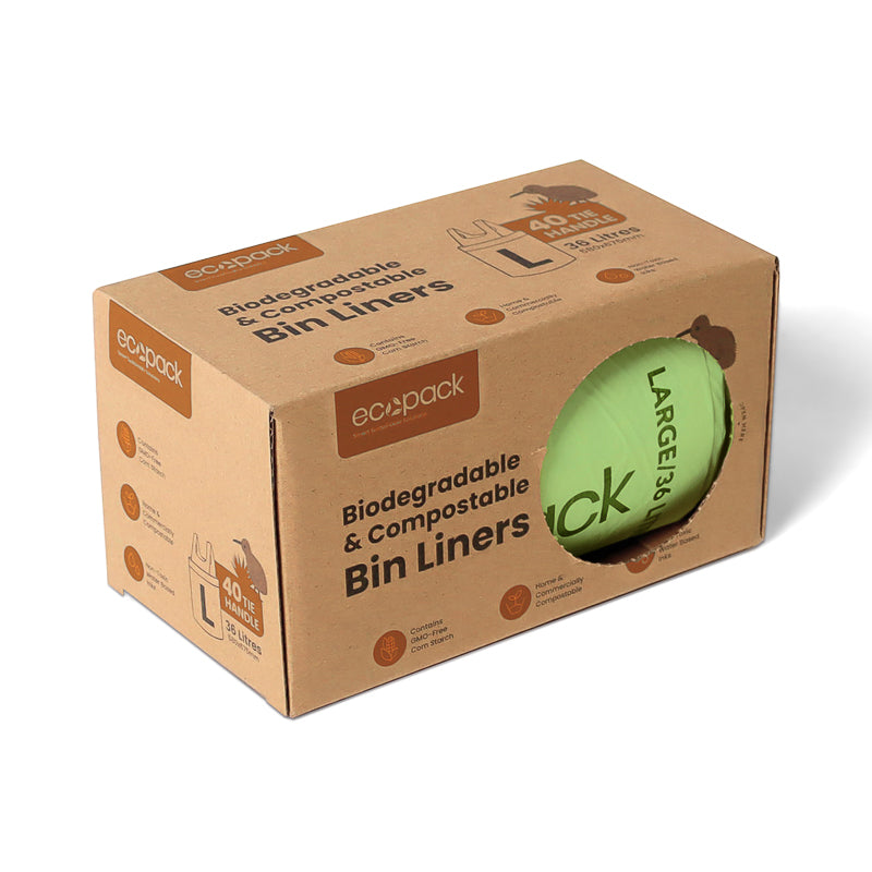 Ecopack Box Ecopack 36L Compostable Bin Liners - Box Dispenser Large (1 Box/40 Bag