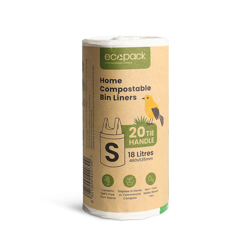 Ecopack 18L Compostable Bin Liners Bundle Small (4 Rolls/80 Bags)