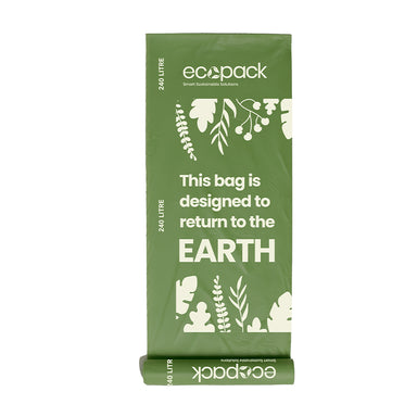 240L Compostable Wheelie Bin Bags - Flat