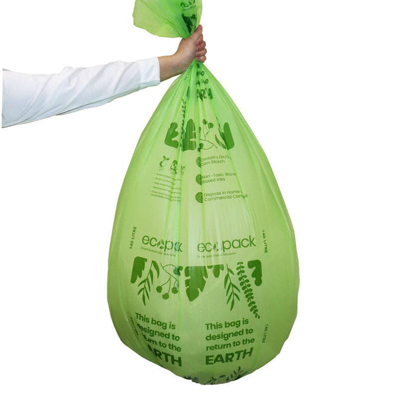 Ecopack 140L Compostable Wheelie Bin Bags (2 Rolls/10 Bags)