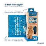 Ecopack Recycled Plastic Dog Poop Bags Dispenser Box 300 Bags