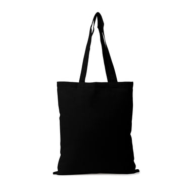 Promotional black cotton calico tote bag