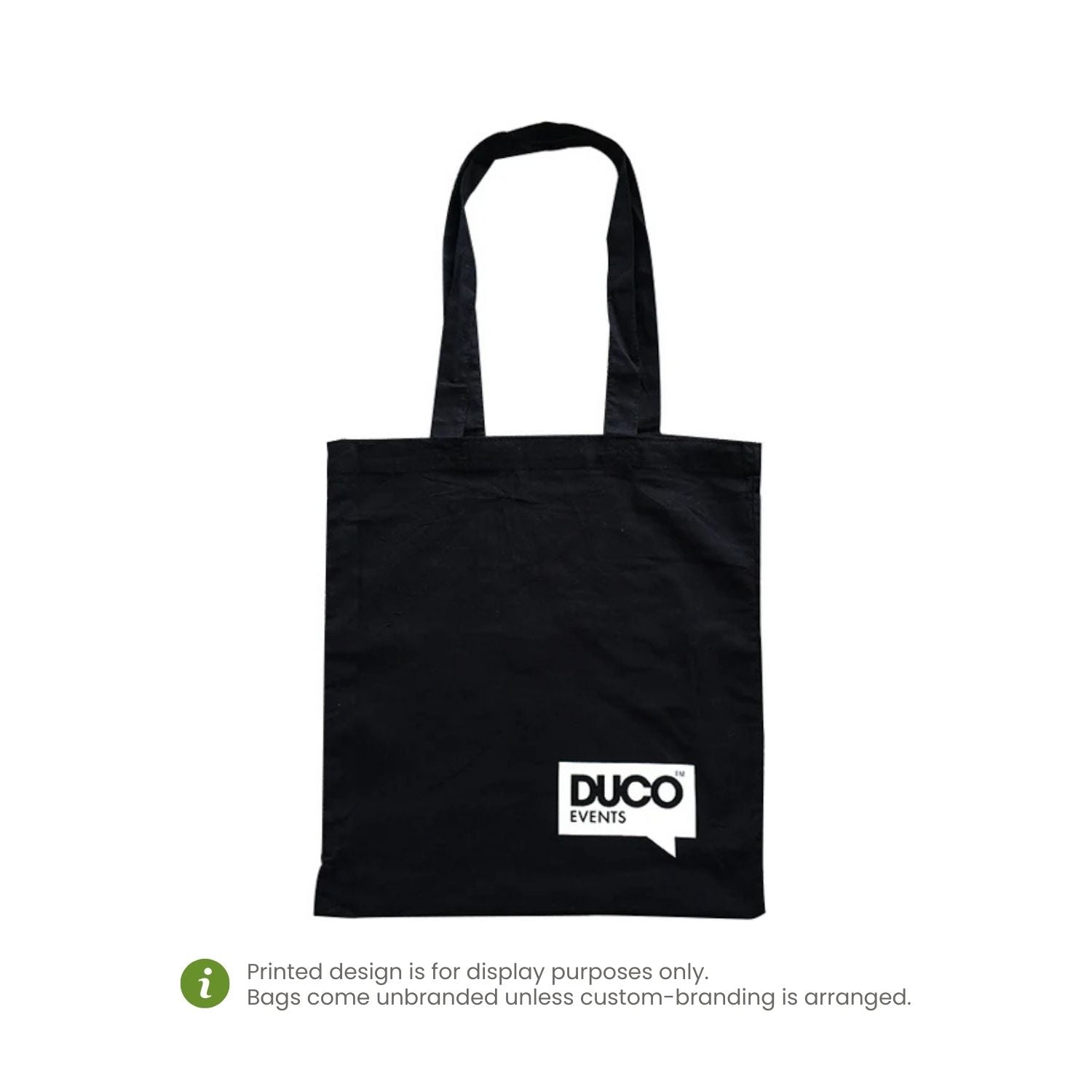 Promotional black cotton calico tote bag
