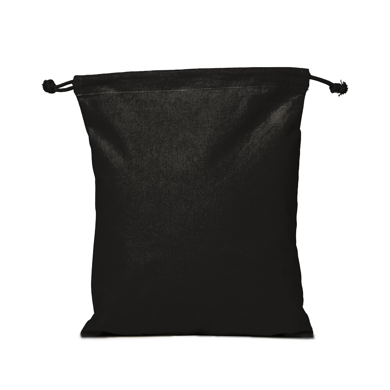 Ecobags Large Black Cotton Calico Drawstring Tote Bag