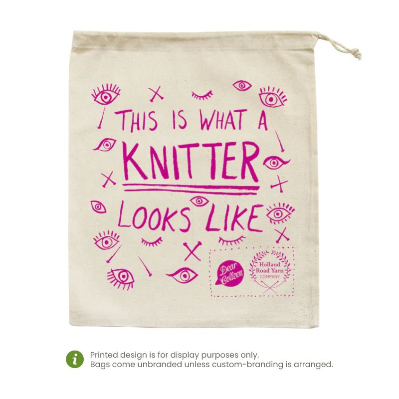 EC-06 Natural Calico Drawstring Bag (Large)