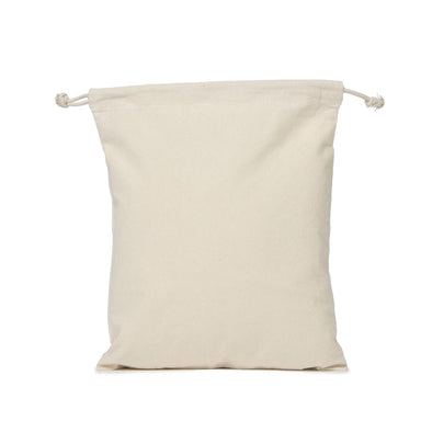 Large Drawstring Tote Bag Natural Cotton Calico