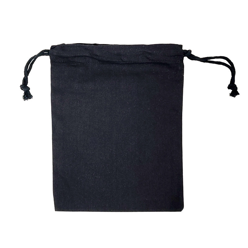 EC-15 Black Calico Drawstring Bag (Medium)