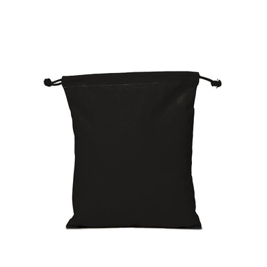 Medium Black Drawstring Calico Cotton Tote Bag