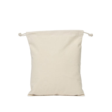 Medium Drawstring Natural Cotton Calico Tote Bag