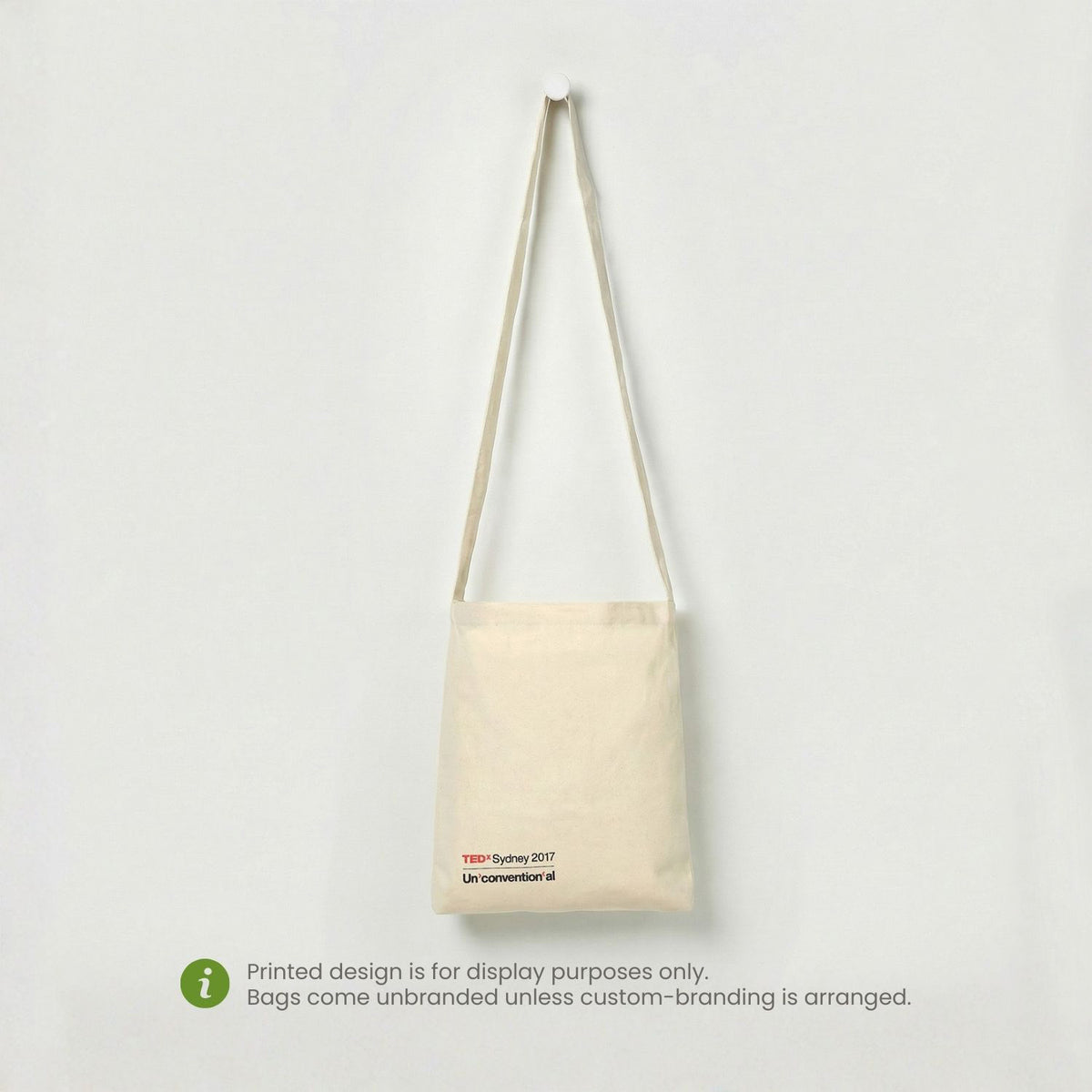 Natural Canvas Sling Tote Bag Hanging