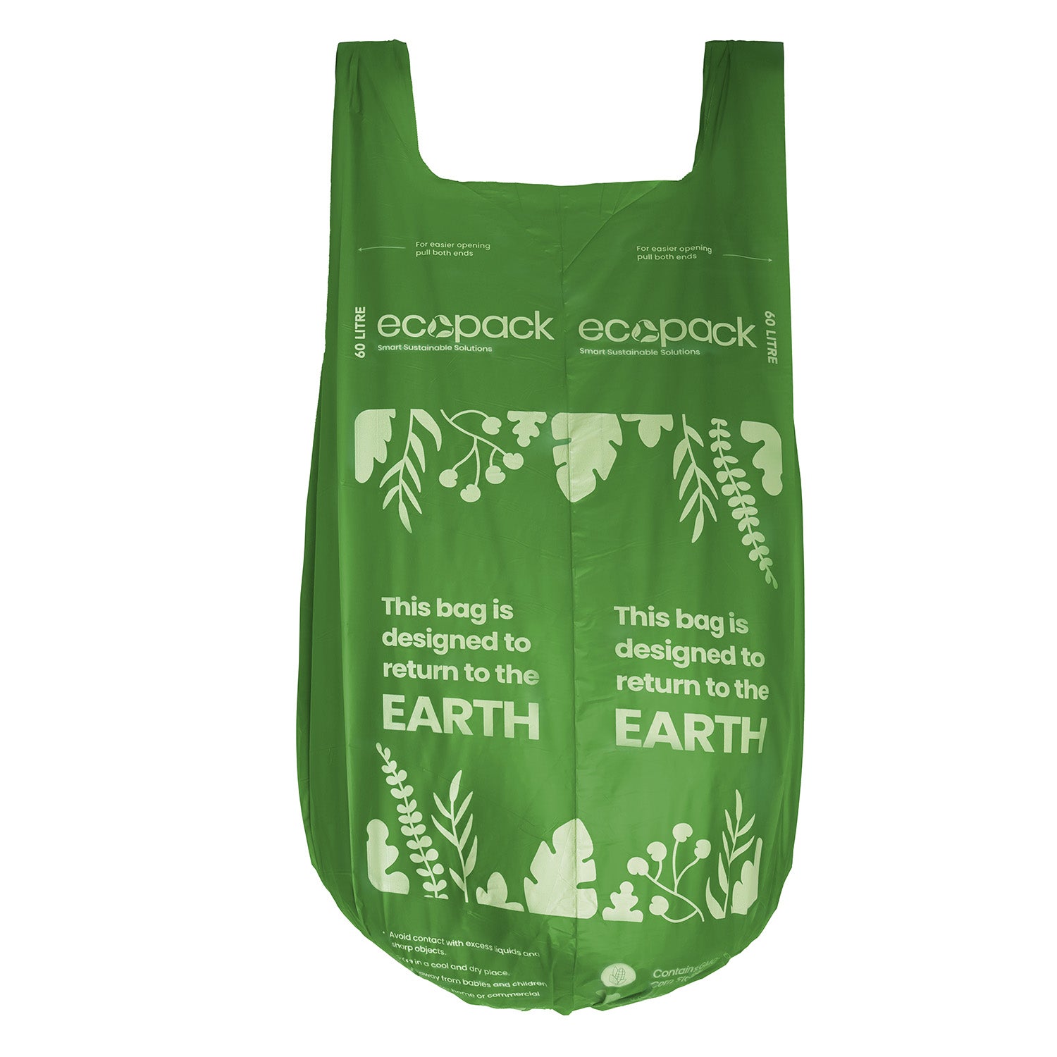 Ecopack 60L Compostable Bin Liners Bundle (4 Rolls/20 Bags)