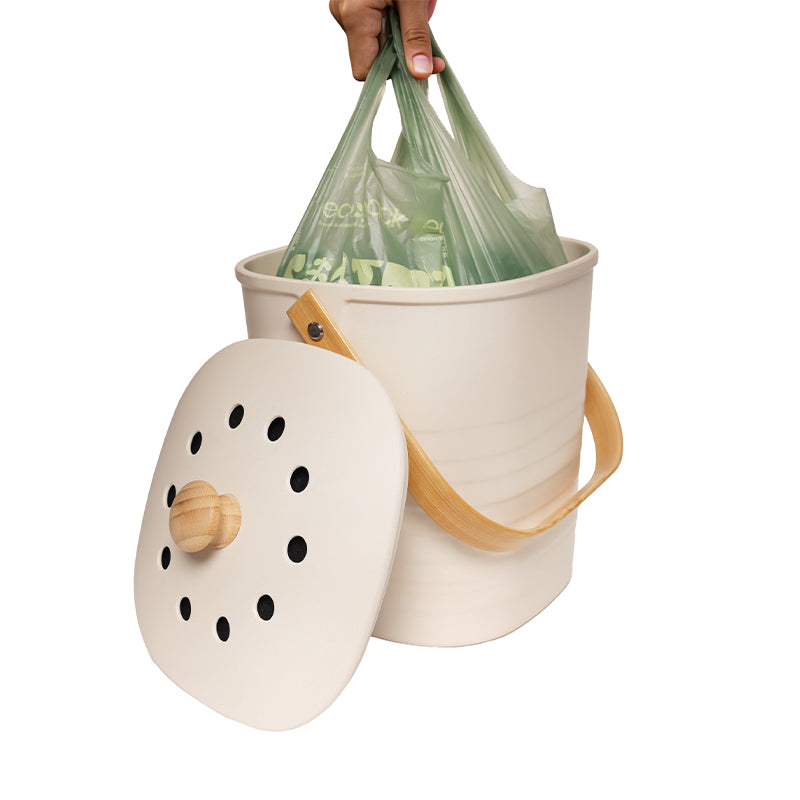 Ecopack 8L Green Compostable Bin Liners - Tie Handles (1 Roll/30 Bags)