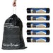 Ecopack 70L black drawstring recycled plastic garbage bag 5 rolls bundle
