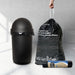 Ecopack 70L black drawstring recycled plastic garbage bag in use