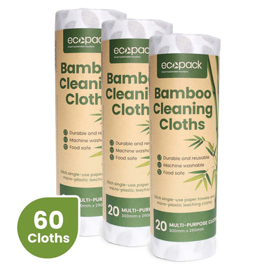Ecopack Bamboo Cleaning Cloths 3 Rolls