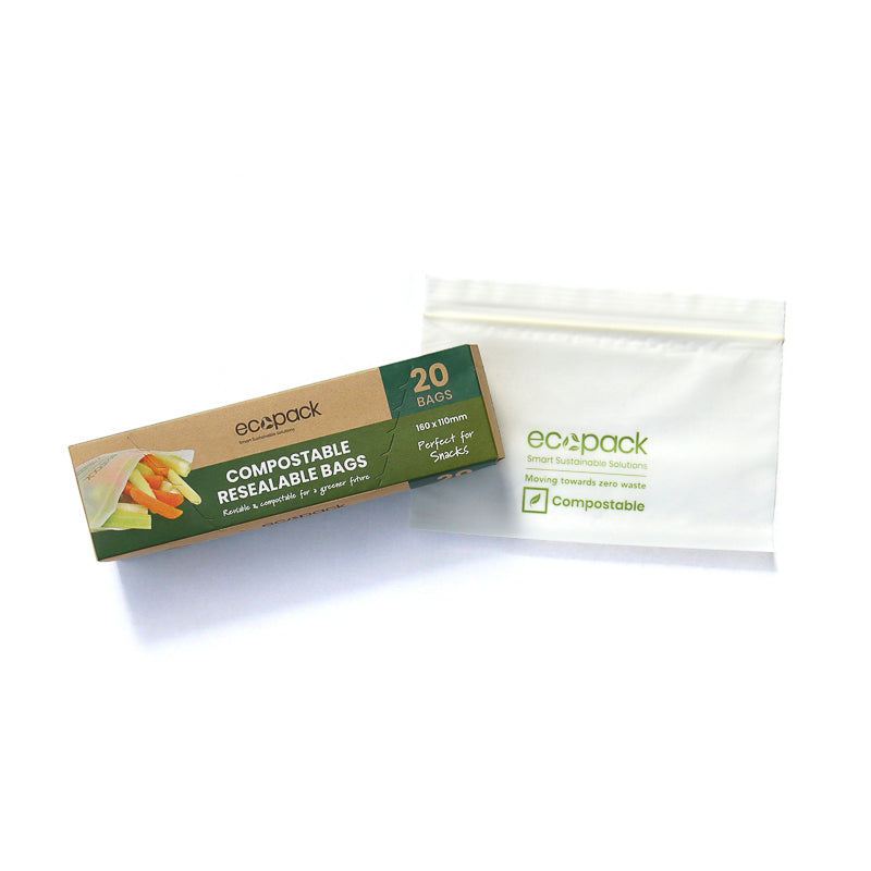 ED-2601 Compostable Resealable Snack Bags - zip-lock bags