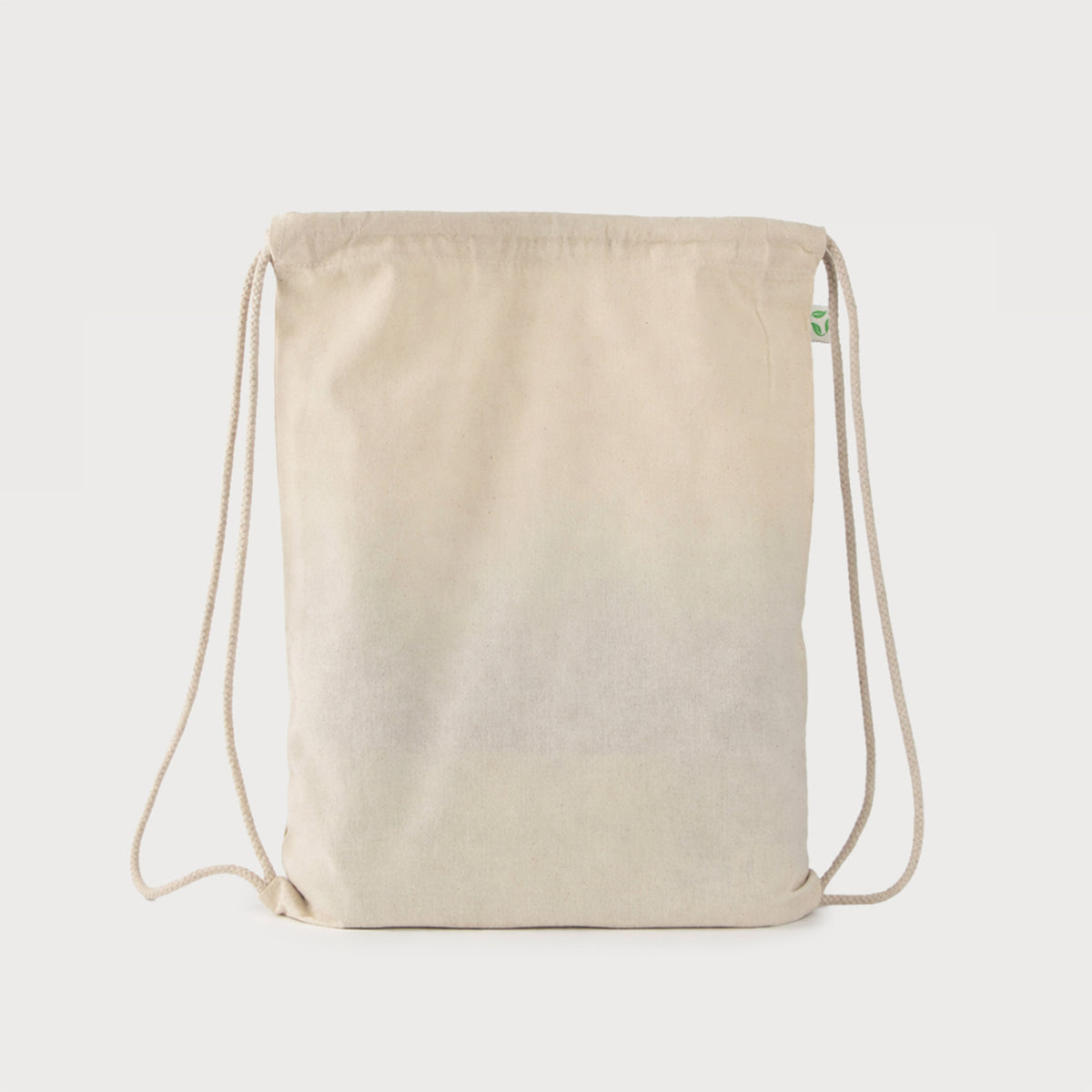 Ecobags Natural Calico Drawstring Backpack Open
