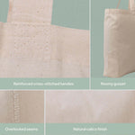 Ecobags natural cotton calico tote bag features