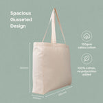 Ecobags natural cotton calico tote bag size