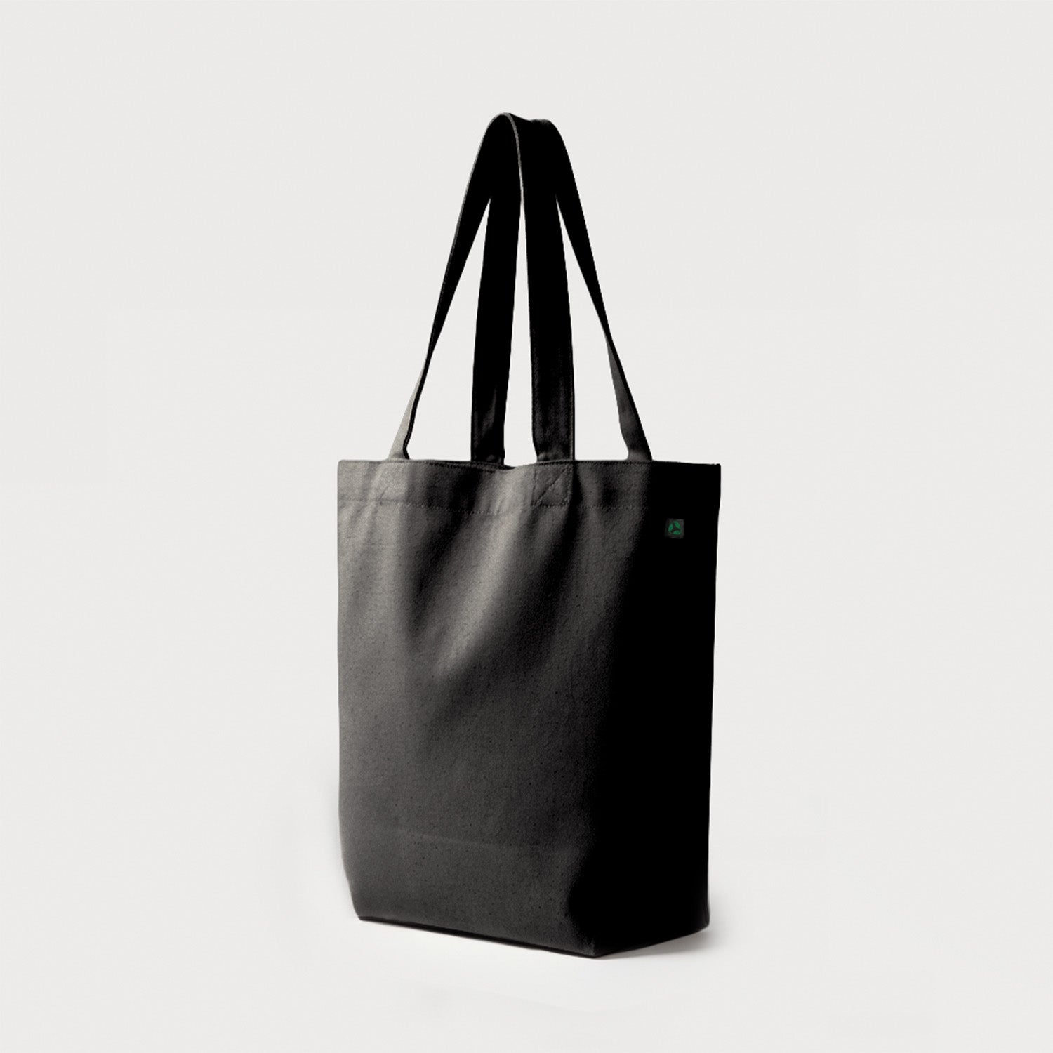 Ecobags Black Organic Canvas Good Grocer Tote Bag Quarter View