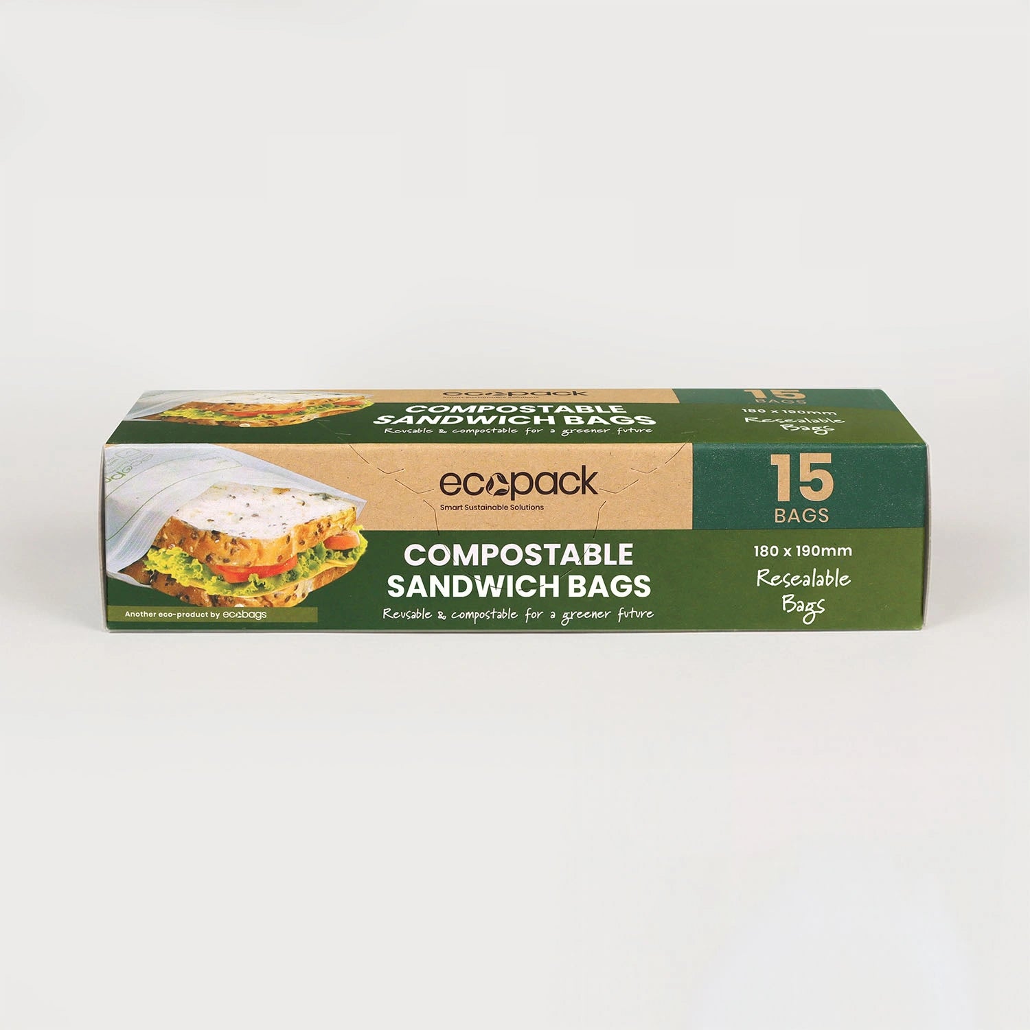 Ecopack Compostable Sandwich Resealable Bags