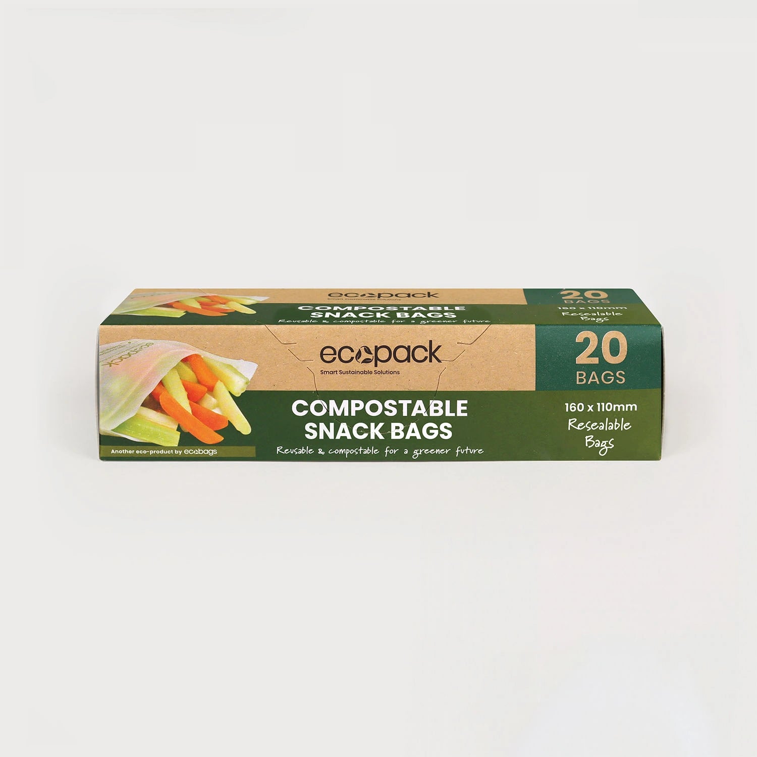 Ecopack Compostable Snack Resealable Bags