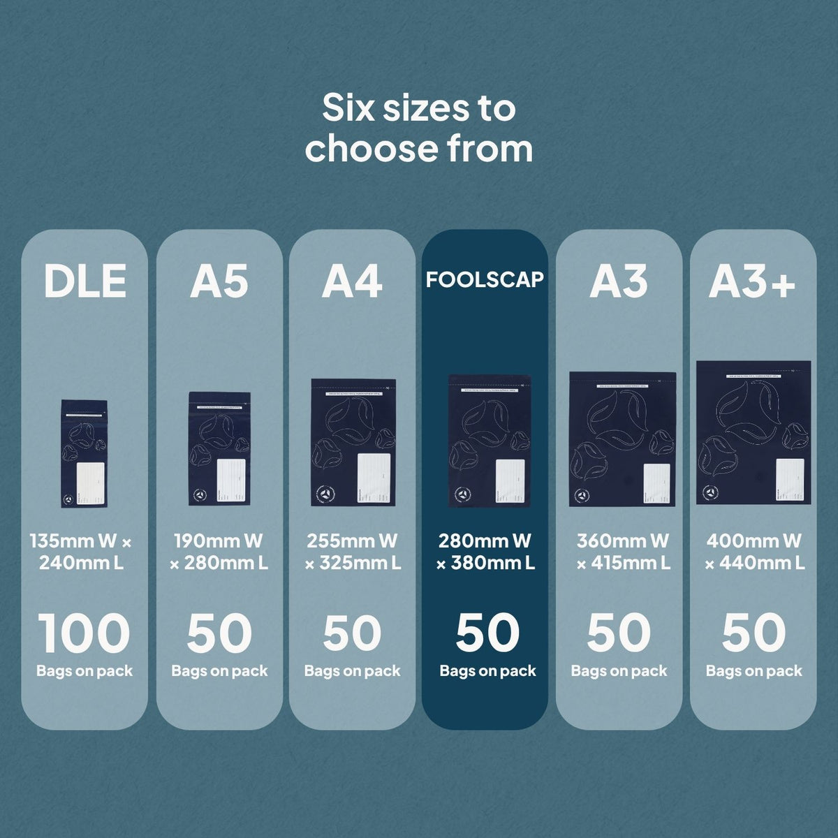Ecopack recycled plastic different mailing satchels sizes - Foolscap