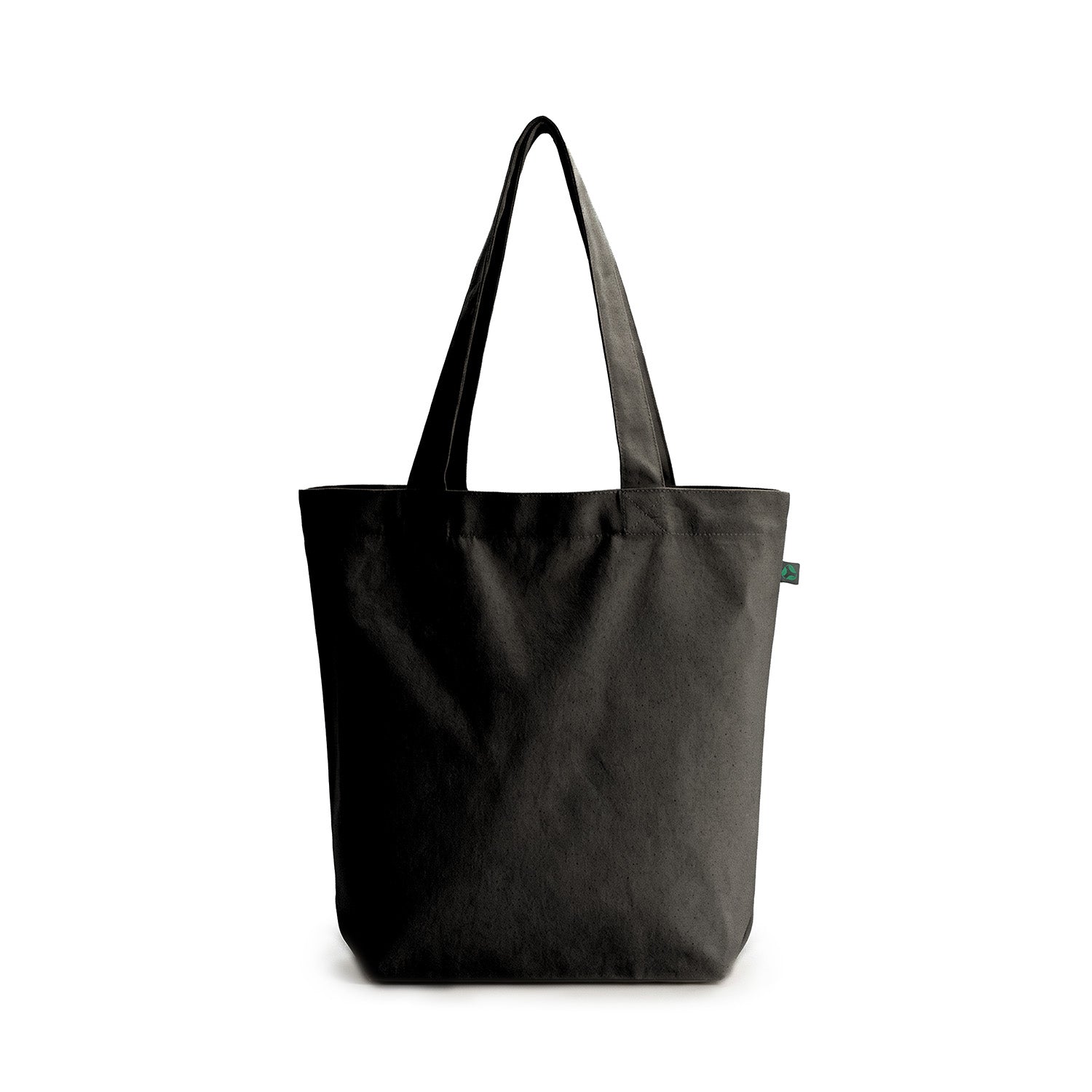 Front view of Ecobags Certified Organic Black Canvas Good Grocer tote bag