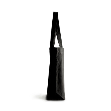 Side view of Ecobags Certified Organic Black Canvas Good Grocer tote bag